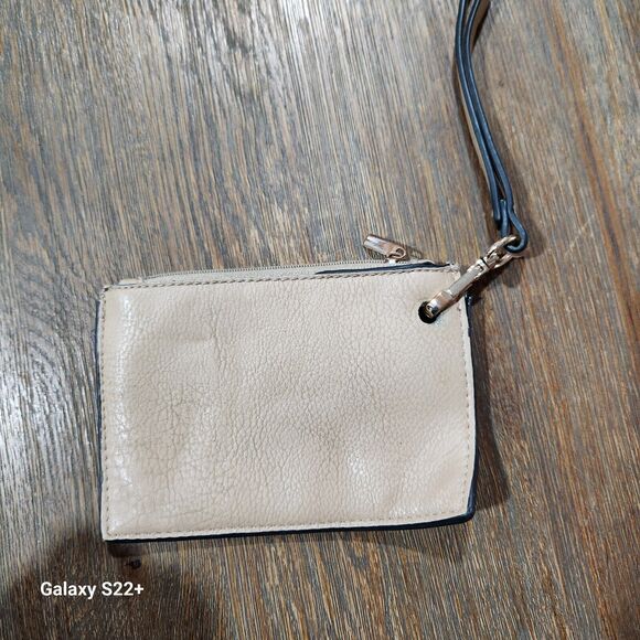 Black Rivet Taupe Leather Purse Normcore Everyday Carryall Classic Neutral - Picture 13 of 15